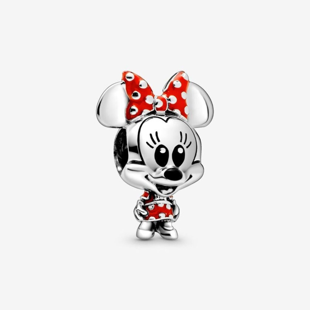 Disney Minnie sterling silver charm with red and black enamel